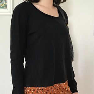 Vintage She She Velvet Lined Black Shirt